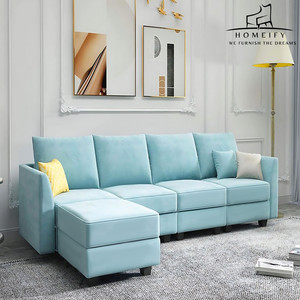 Homeify Katelyn 5 Seater Sectional Sofa for Living Room Fabric 5 Seater  Sofa