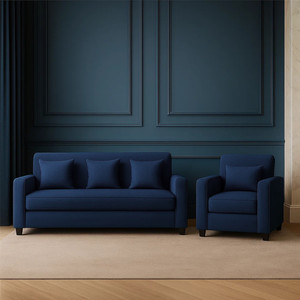 WAKESURE Premium Quality Jute Fabric 3 + 1 Sofa Set