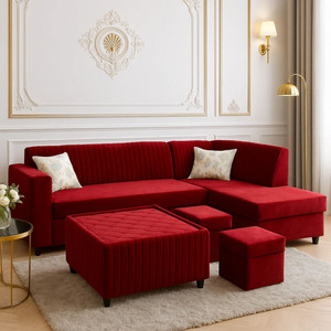 WAKESURE Premium Quality RHS Velvet Fabric 3 + 2 + 2 + 1 Sofa Set