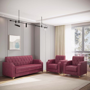 WESTIDO Leatherette 3 + 1 + 1 Sofa Set
