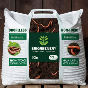 BriGreenery All-Purpose Vermicompost 50kg – Boost Plant Productivity Manure