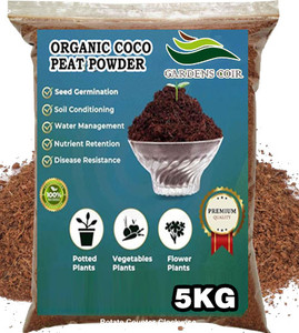 GARDENSCOIR COCO PEAT POWDER - 5 KG coir pith loose and dry Ready to use potting mixture Soil