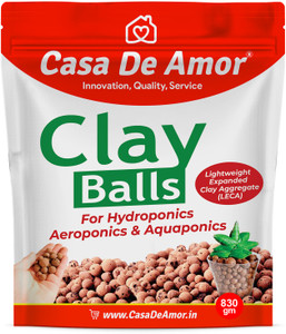 Casa De Amor 3 LTR Clay Balls, Hydrotons, Lightweight Expanded Clay Aggregate (LECA) for Hydroponics, Aeroponics & Aquaponics Soil, Potting Mixture