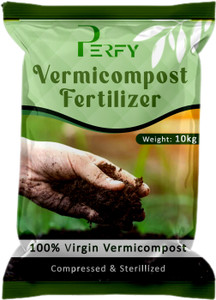PERFY Vermicompost 10KG Natural Fertilizer for Home Gardening, Enriched Soil Mix Fertilizer