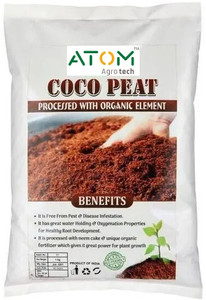 ATOM Agrotech Soil base for Gardening Plants - The Cocopeat Low EC 5kg Powder Potting Mixture