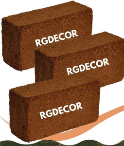 आरजी डेकॉर COCOPEAT 500g Cocopeat/Coirpith Brick for kitchen&terrace gardening Coconut Husk मिट्टी की खाद