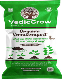 VedicGrow Adds Life Organic Vermicompost Fertilizer Cow Dung & Urine Enriched Jeevic Khaad Manure