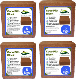 GARDENSCOIR Cocopeat Block for Home Garden Plants 20 Kg Soil