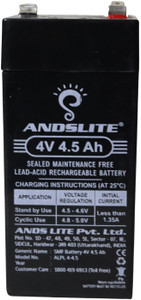 ANDSLITE 4V 4.5 Ah Sealed Lead Acid Rechargeable Battery For Nano Torch AGM Solar Battery