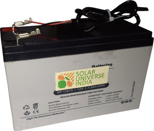 SOLAR UNIVERSE INDIA Sealed Maintenance Free 7.5ah SMF for 12V Bike, Solar, UPS, EV AGM Solar Battery
