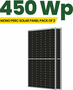WAAREE 450 Watt ( Pack of 2 ) 24 Volts 144 Cells Mono PERC Solar Panel ...