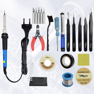 हिलग्रोव Electronic 12in1 Professional Mobile Soldering and Desoldering Equipment Tool Machine Combo Kit Set with Flux Paste and Wire 60 W तापमान नियंत्रित