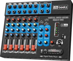 Da.Beatz. Professional 6-Channel mixer EMM-6 Digital Sound Mixer & Audio Interface USB,BT 220 W AV Control Receiver
