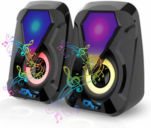 Daily Needs Shop Colourful LED Light Music Speaker With Full Power Sound Bass 3 W Laptop/Desktop Speaker