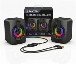 JAXTER RGB Multimedia computer PC Desktop Laptop Speakers Stereo Surround USB Powered 6 W Laptop/Desktop Speaker