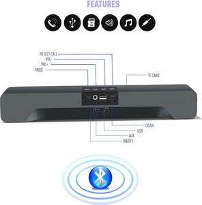 BVEXO High Sound Quality tv Sound Bar with detachable subwoofer SoundBar surround 20 W Bluetooth Speaker