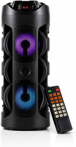 3RY 40W Portable Bluetooth Tower Speaker with Dual Woofer, LED RGB Lights & Remote 40 W Bluetooth Party Speaker
