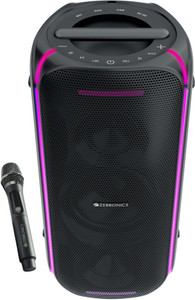 ZEBRONICS Party Fyre 100 Trolley Speaker 6 Playback,Wireless Mic with Display,USB, AUX 90 W Bluetooth Party Speaker