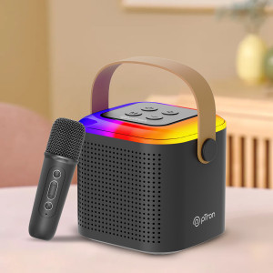 PTron Funk Play / Fusion Tunes w/ Karaoke Mic, 10W Pristine Sound, 8Hrs Playtime 10 W Bluetooth Speaker