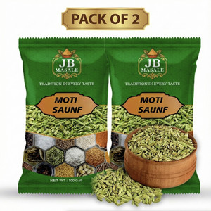 JB MASALE Premium Moti Saunf (Large Fennel Seeds) 100g | 100% Pure & Natural Saunf