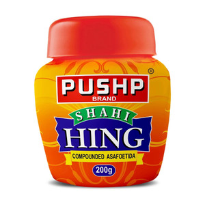 Pushp Brand Hing 200g Jar | Pack of 1 | Pure Asafoetida Powder Strong Aroma Cooking Spice