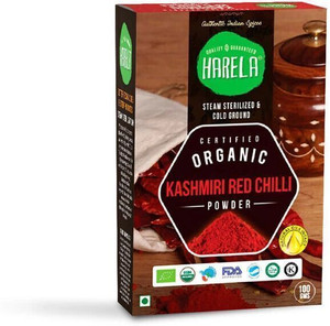 HARELA Certified Organic Kashmiri Red Chilli Powder with Natural Oils