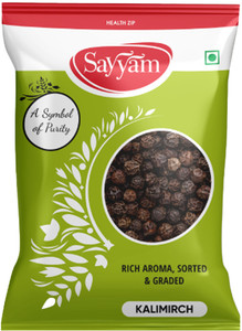 Sayyam Kali Mirch Whole | Black Pepper | Peppercorns | Kali Miri | Gol Morich