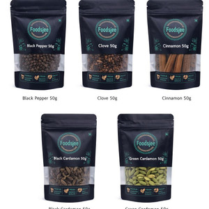 FOODSJEE Spices Combo (Black Pepper,Clove, Cinnamon,Black Cardamom,Green Cardamom)