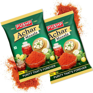 Pushp Brand Achar Masala Pouch (Pack of 2, 500gm in Each Pack)