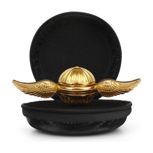 TOYRENTTO golden winged sphere metal fidget spinner with protective carrying case