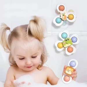 Super Toy 3 Pc Suction Fidget Spinner Bath Toy for Kids,Sensory Rattle,Birthday Gift