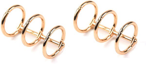 DEZIINE 2 Pcs Gold Book Rings, 3 Holes Metal Loose Leaf Binder Rings Manual Ring Binder