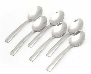 परागे 6 pcs Tea Spoons Set, Length 14 cm, Small Spoons, Glossy Finish स्टेनलेस स्टील टी स्पून सेट