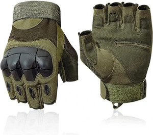 Shopeleven Rubber Knuckle Punch | Non-Slip Half Finger With Firm Padding Motorcycle Gloves Cycling Gloves