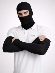 ALPHA STYLIST Balaclava Face Mask & Arm Sleeves Combo Pack – Riding Gear for Bikes, Cycling