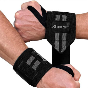 BOLDFIT Wrist Supporter for Gym Wrist Support Wrap Weight Lifting Strap Grip Wrist Band Gym & Fitness Gloves