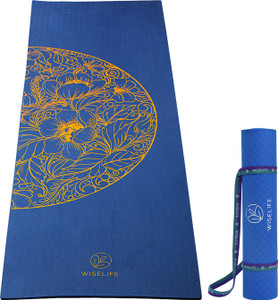 Wiselife Printed Navy Blue TPE Blue 6 mm Yoga Mat