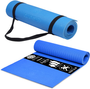 Quick Shel 100%EVA Eco Friendly Mat, Exercise & Gym Mat With Yoga Strap Blue 6 mm Yoga Mat