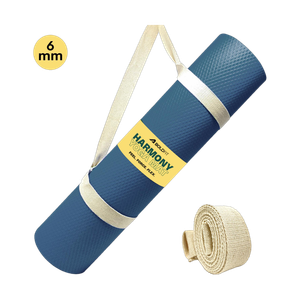 BOLDFIT Yoga Mat for Men Women 6mm Exercise Mat Anti Skid Workout Yoga Matte Carry Strap Blue 6 mm Yoga Mat