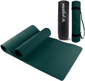 Yogarise Yoga Mat with Shoulder Strap & Bag for Home Gym & Outdoor Green 6 mm Yoga Mat
