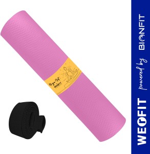 WErFIT 6mm Luxurious EVA Yoga Mat with Carry Strap, Anti Skid, Home & Gym for Women Pink 6 mm Yoga Mat