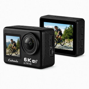 Cubonic Waterproof 6K WiFi Dual Display |25FPS| EIS 2.0 Anti-Shake | Chipset-Sensor|Touch Screen Sports and Action Camera
