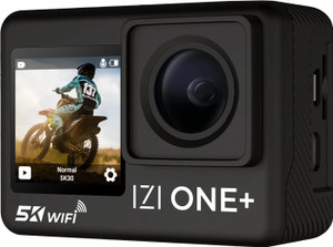 IZI One+ Action Camera ONE+ 5K Action Camera, 48MP, 6-Axis Gyro, Waterproof, WiFi, Dual Touch Screen Sports and Action Camera
