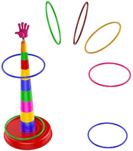 Spring Stacker Toy TOYRENTTO Kids Ring Toss Game Toy Colorful Rings Cones & Spring Hand ...
