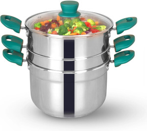 The Indus Valley Stainless Steel Sandwich Bottom Multicooker -Steamer & Rice Steamer- 21 cm Stainless Steel Steamer