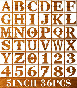 DEQUERA 5 Inch Letter Stencils Alphabet Stencils Reusable Stencil ...