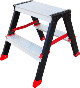 Climb High 2 Step Foldable Aluminum Stool Ladder with Anti-Skid Step for Kitchen Aluminium Ladder