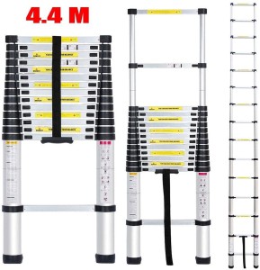 Smarty 15 Feet Portable Lightweight Adjustable Compact Stable 4.4 Meter Telescopic Aluminium Ladder