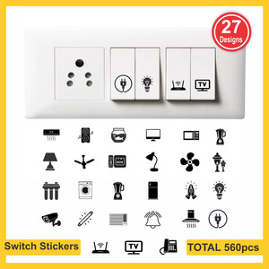 RSB HUB 1.5 cm Switch Sticker For Electric Board Appliances Including 27 Designs Self Adhesive Sticker