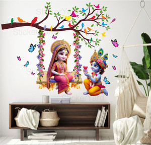 StickerYard 76 cm Radha Krishna Proposal Wall Stickers Self Adhesive Sticker